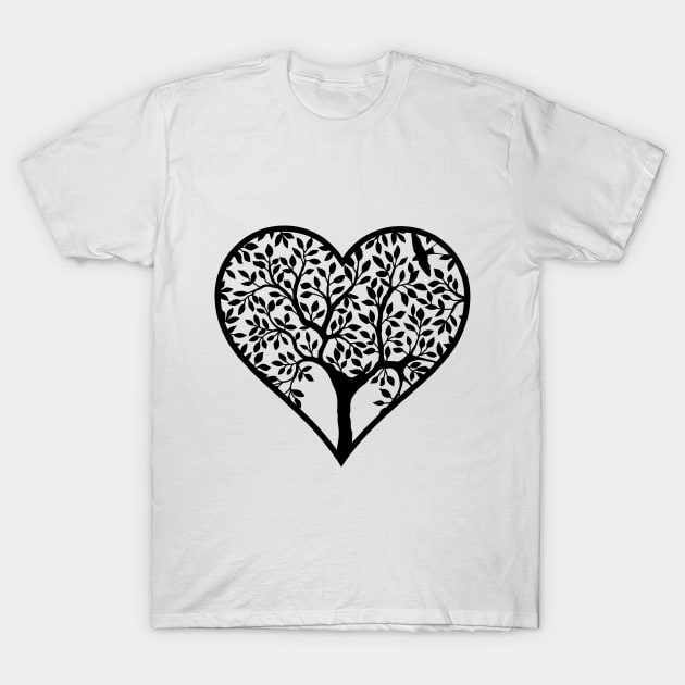 Family Tree Heart T-Shirt by hippyhappy